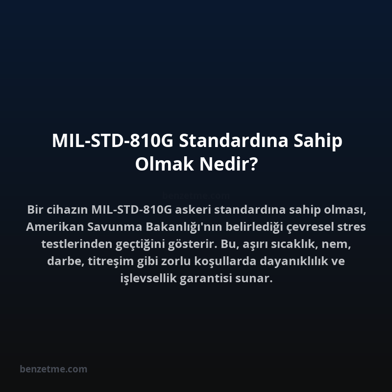 MIL-STD-810G Standardına Sahip Olmak Nedir?