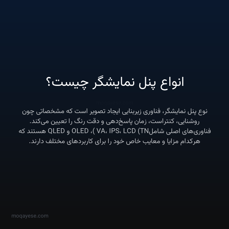انواع پنل نمایشگر چیست؟