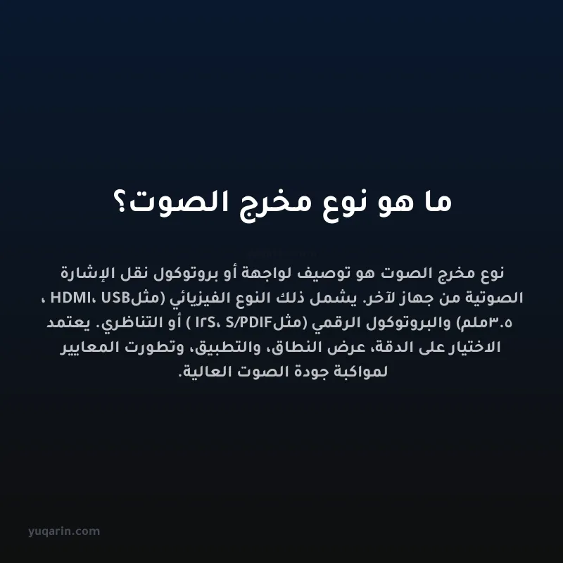 ما هو نوع مخرج الصوت؟