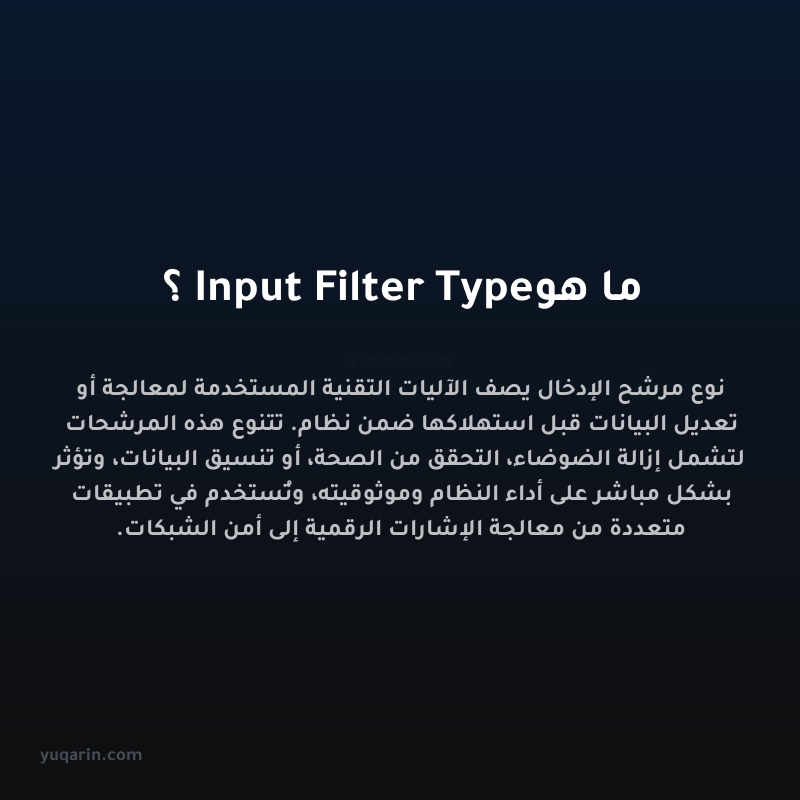 ما هو Input Filter Type؟