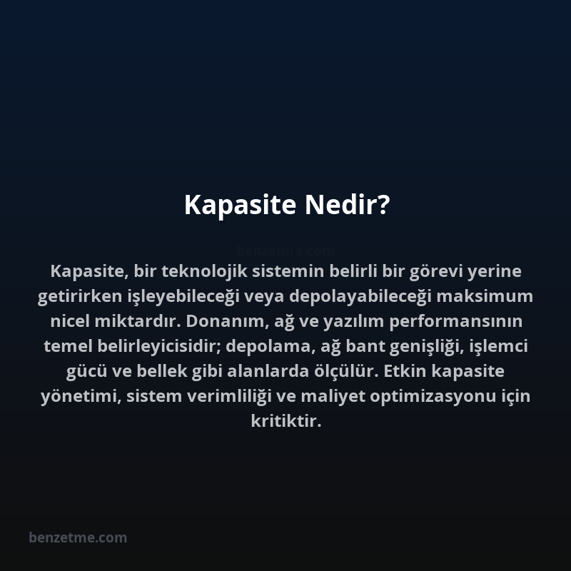 Kapasite Nedir?