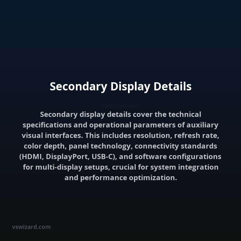 Secondary Display Details