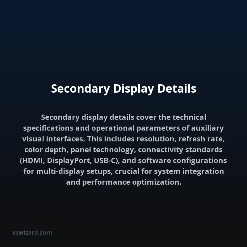 Secondary Display Details
