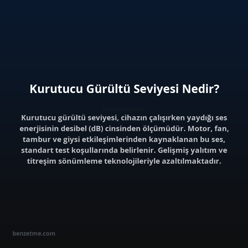 Kurutucu Gürültü Seviyesi Nedir?