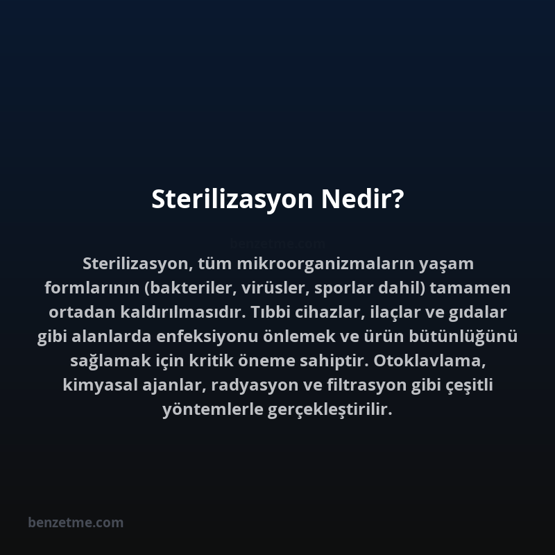 Sterilizasyon Nedir?