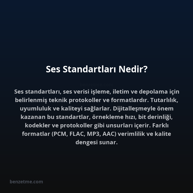 Ses Standartları Nedir?