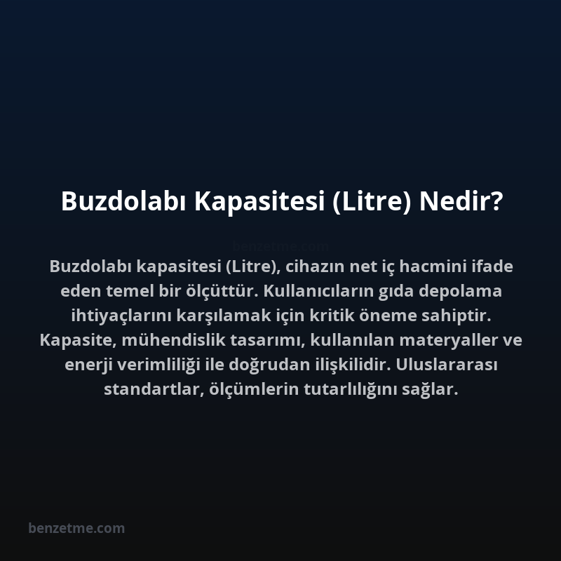 Buzdolabı Kapasitesi (Litre) Nedir?