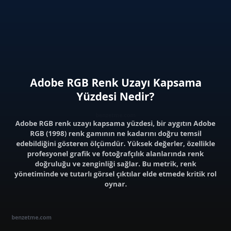 Adobe RGB Renk Uzayı Kapsama Yüzdesi Nedir?
