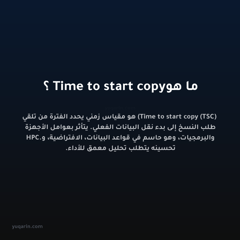 ما هو Time to start copy؟