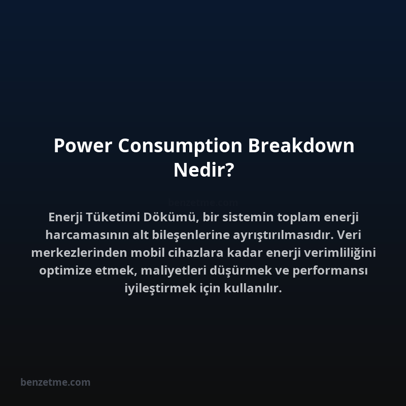 Power Consumption Breakdown Nedir?