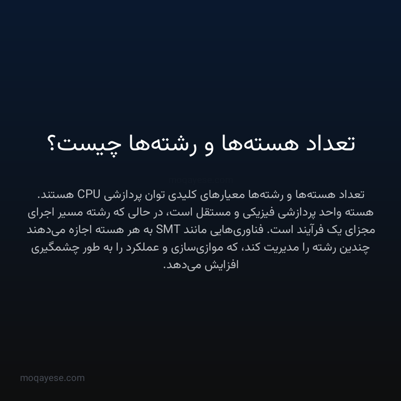 تعداد هسته‌ها و رشته‌ها چیست؟