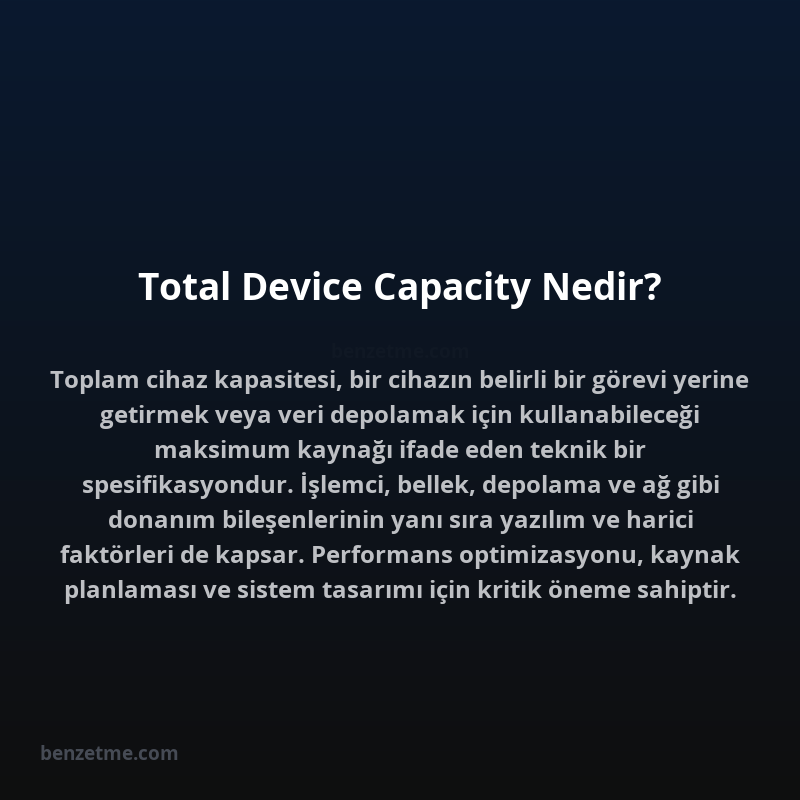 Total Device Capacity Nedir?