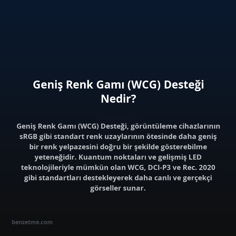 Geniş Renk Gamı (WCG) Desteği Nedir?