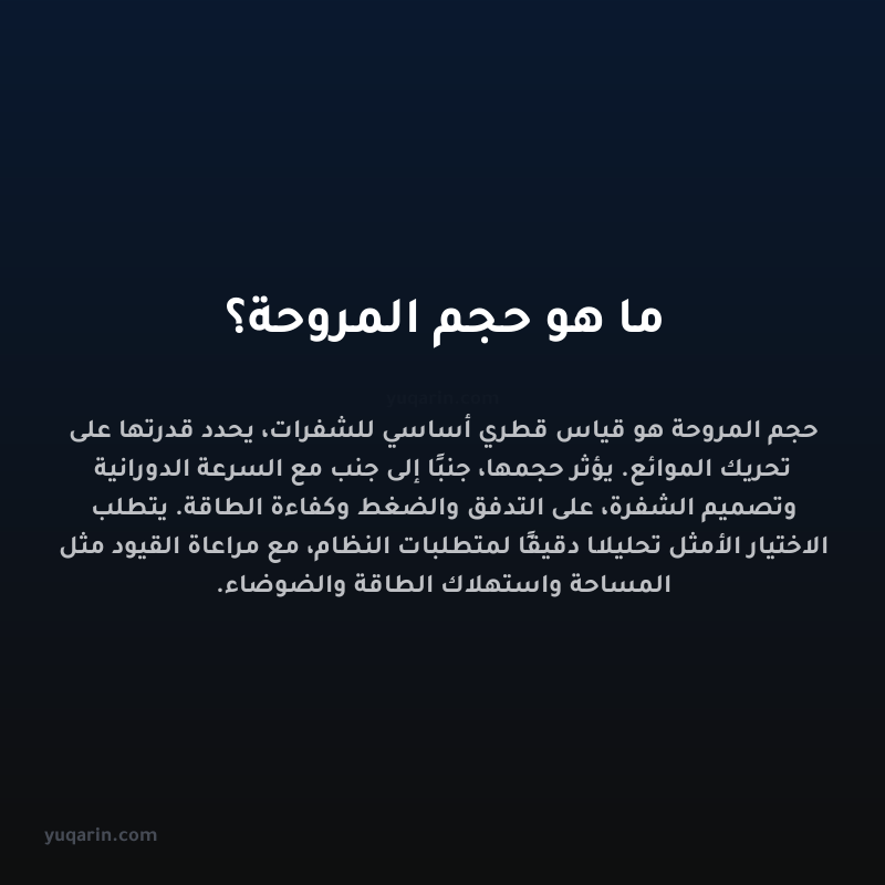 ما هو حجم المروحة؟