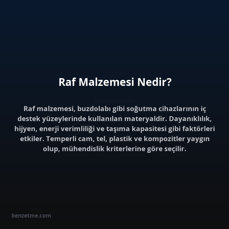 Raf Malzemesi Nedir?