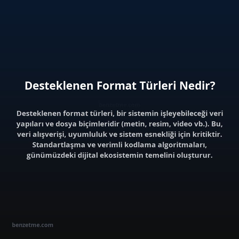 Desteklenen Format Türleri Nedir?