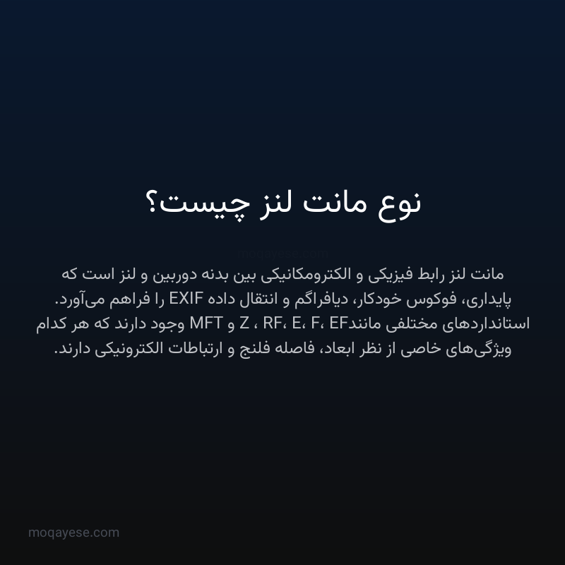 نوع مانت لنز چیست؟