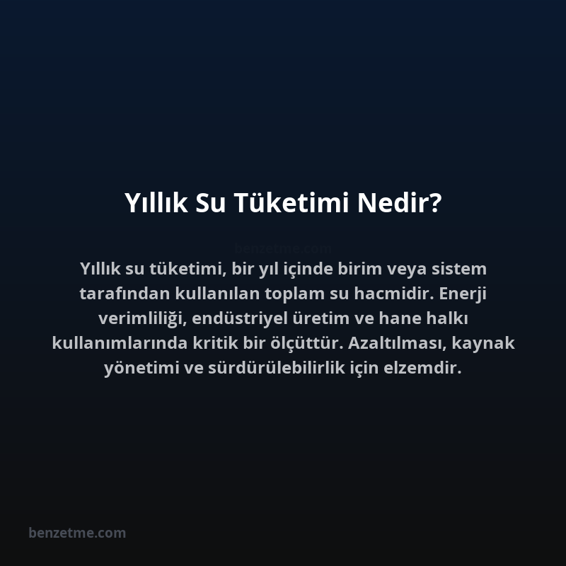 Yıllık Su Tüketimi Nedir?