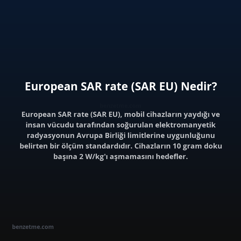 European SAR rate (SAR EU) Nedir?