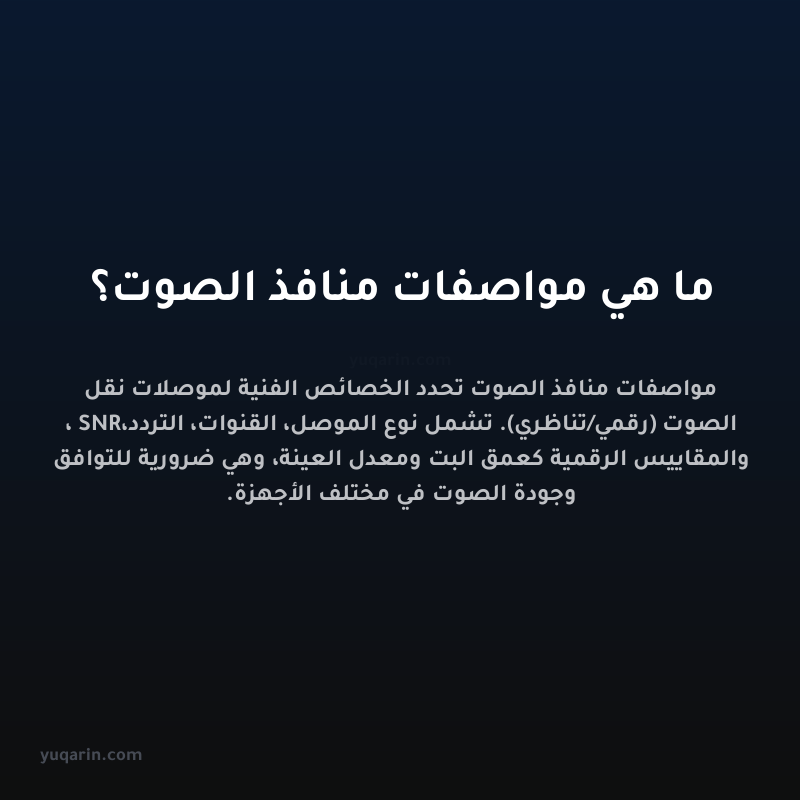 ما هي مواصفات منافذ الصوت؟