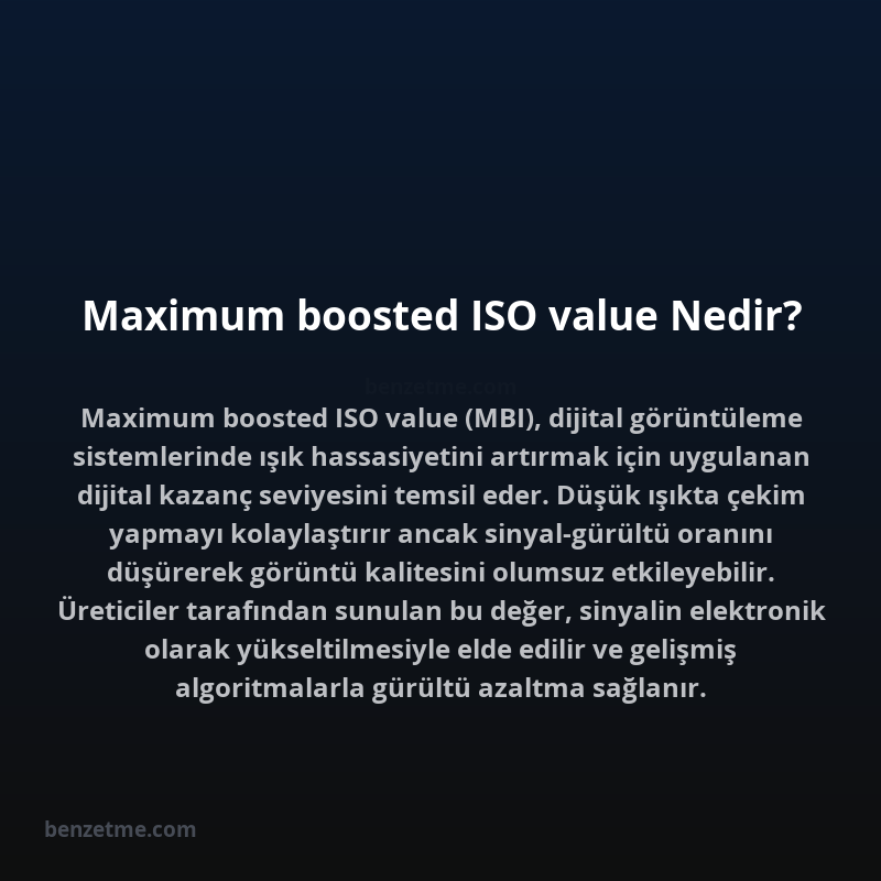 Maximum boosted ISO value Nedir?