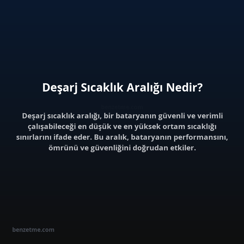 Deşarj Sıcaklık Aralığı Nedir?