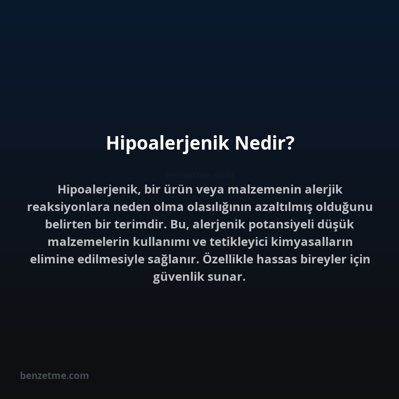 Hipoalerjenik Nedir?