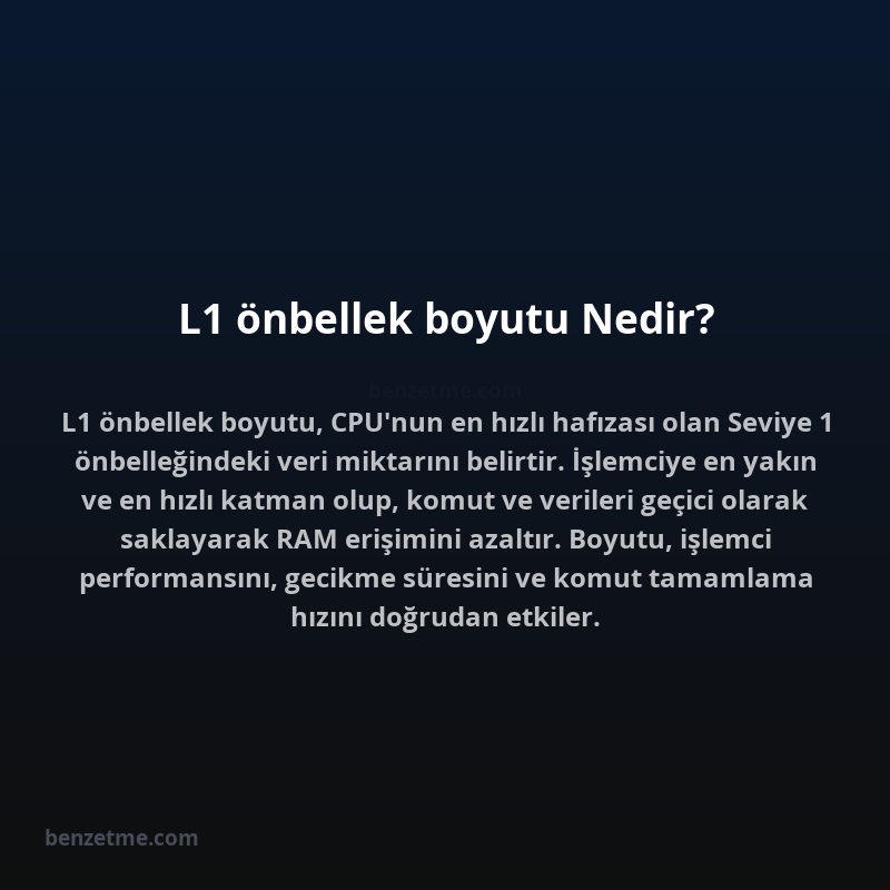 L1 önbellek boyutu Nedir?