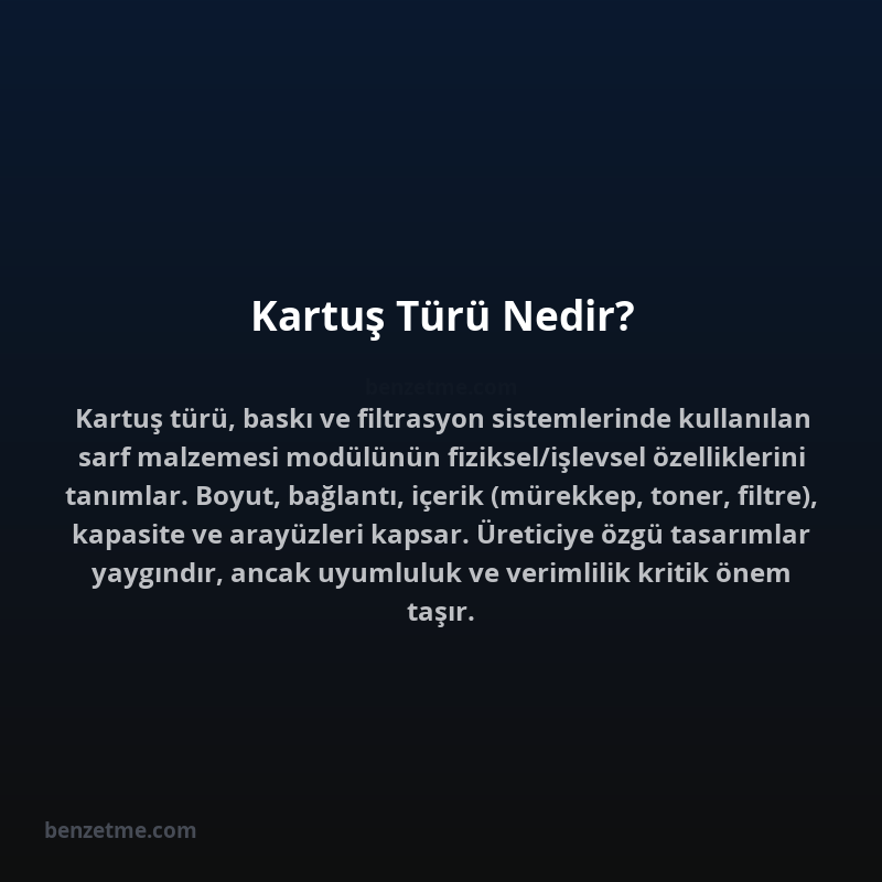 Kartuş Türü Nedir?