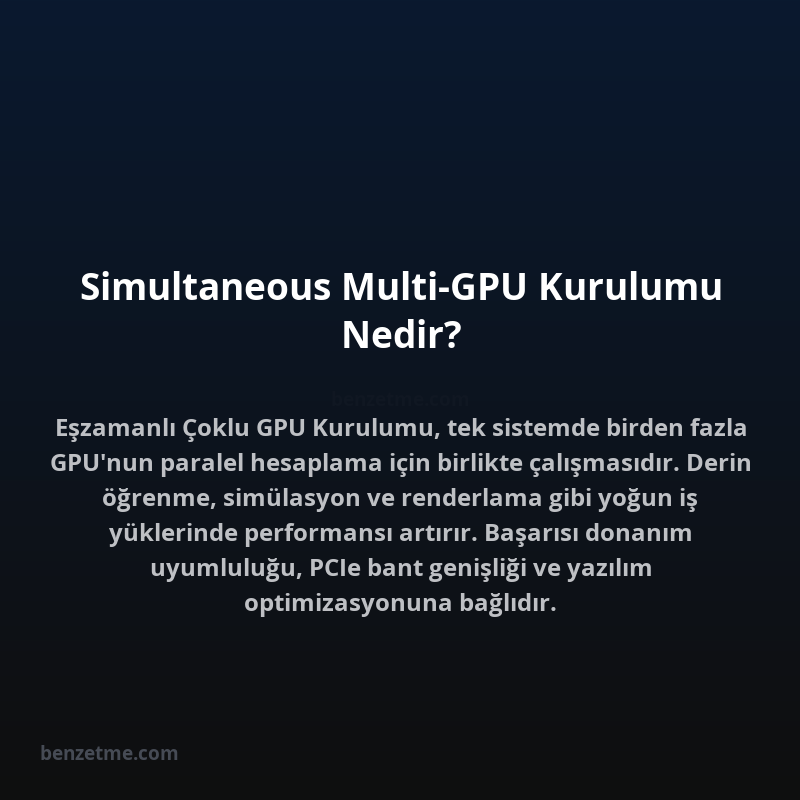 Simultaneous Multi-GPU Kurulumu Nedir?
