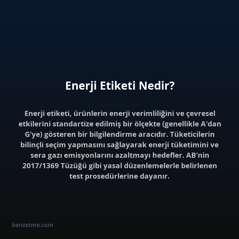 Enerji Etiketi Nedir?
