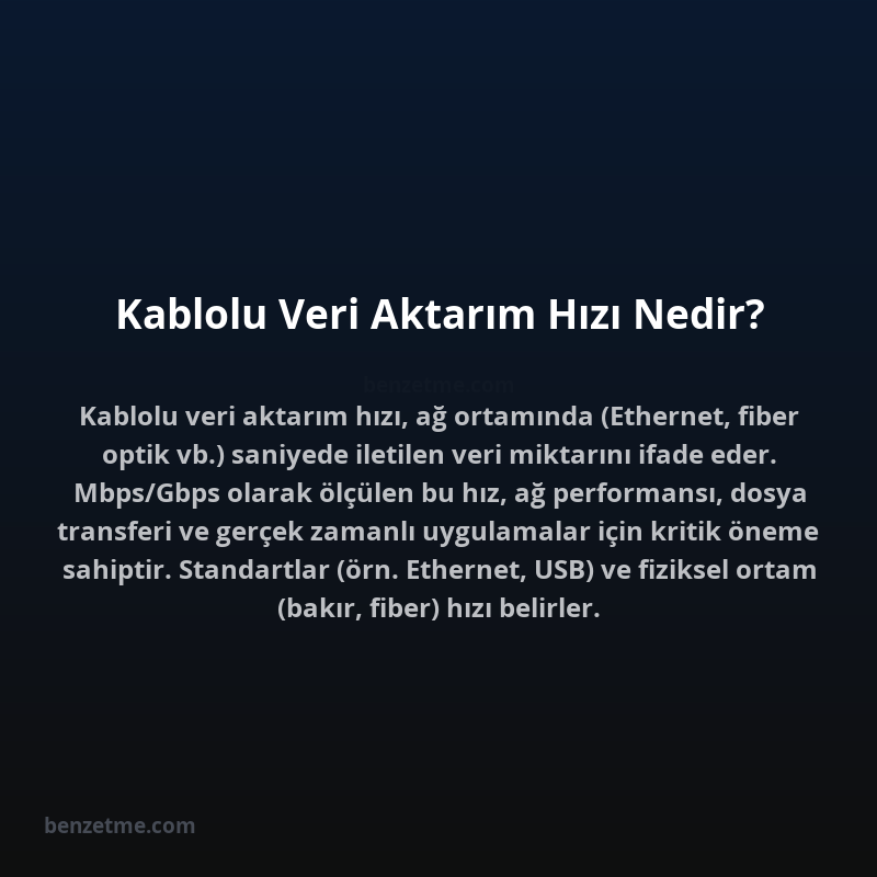 Kablolu Veri Aktarım Hızı Nedir?