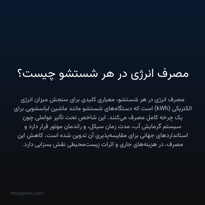 مصرف انرژی در هر شستشو چیست؟