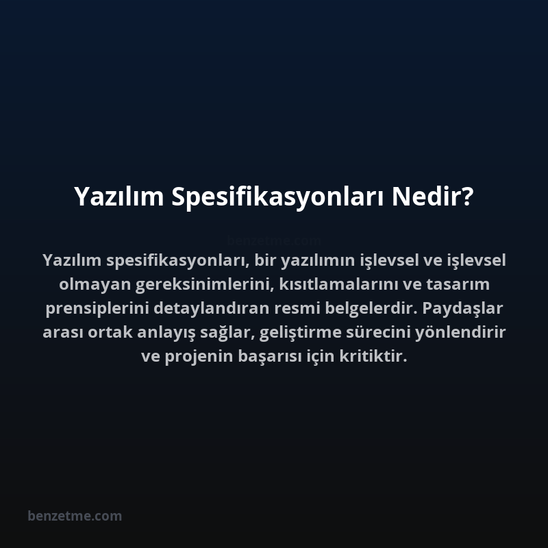 Yazılım Spesifikasyonları Nedir?