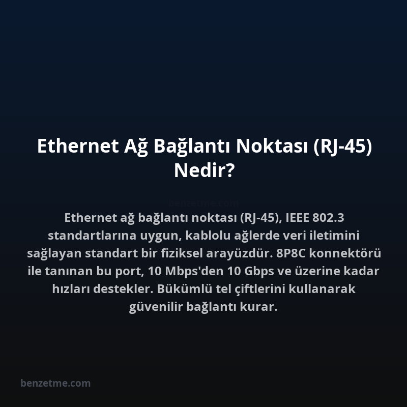 Ethernet Ağ Bağlantı Noktası (RJ-45) Nedir?