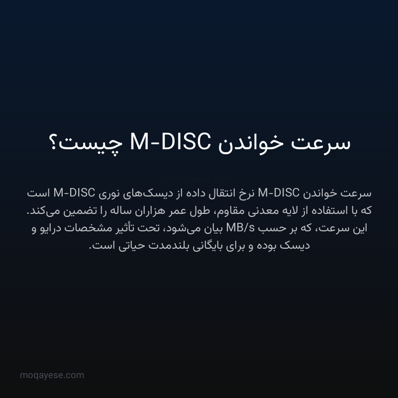 سرعت خواندن M-DISC چیست؟