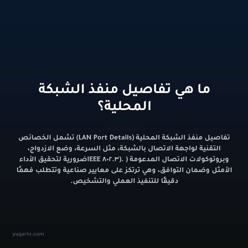 ما هي تفاصيل منفذ الشبكة المحلية؟