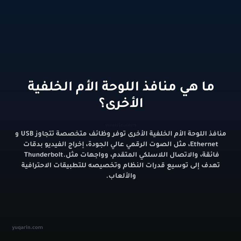 ما هي منافذ اللوحة الأم الخلفية الأخرى؟