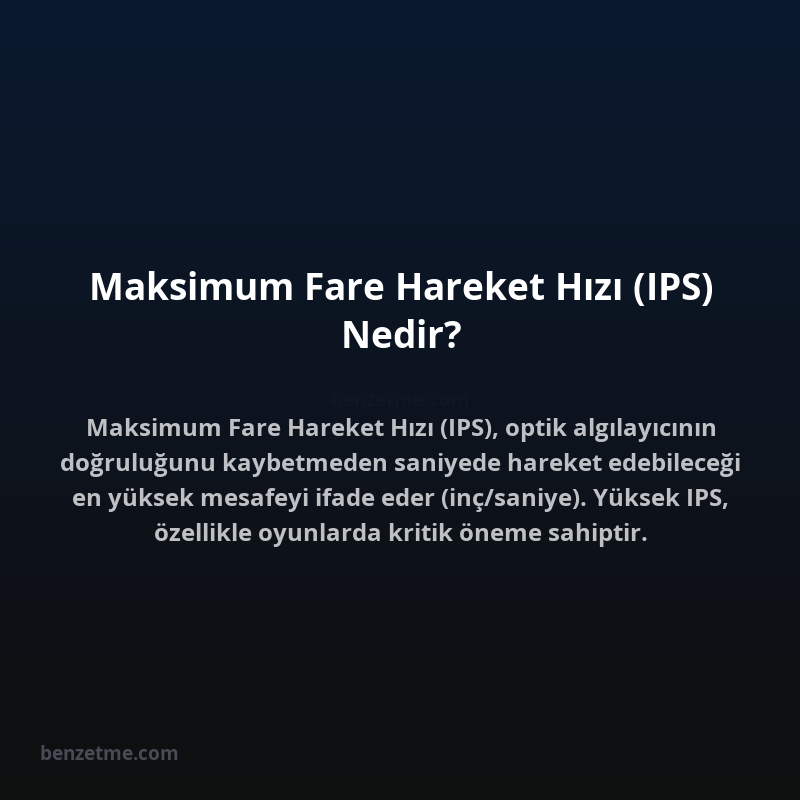 Maksimum Fare Hareket Hızı (IPS) Nedir?