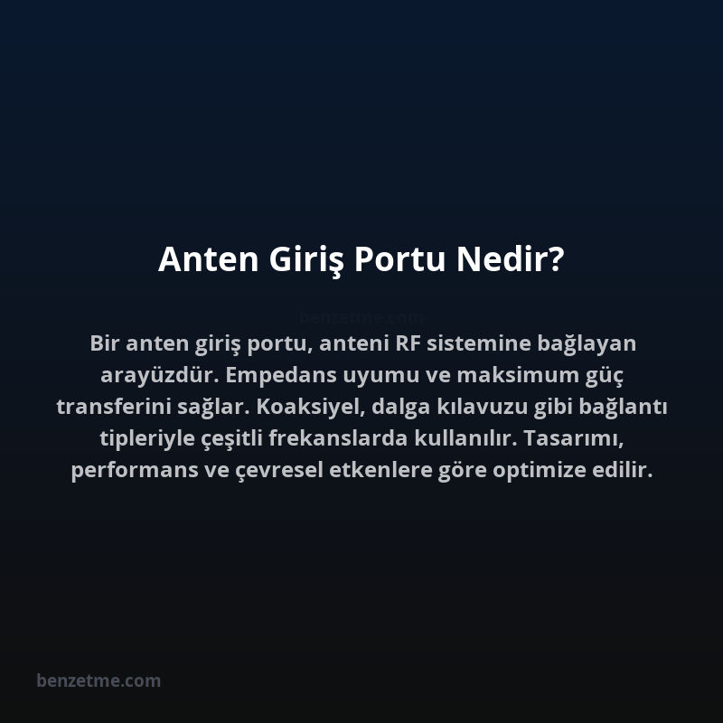 Anten Giriş Portu Nedir?