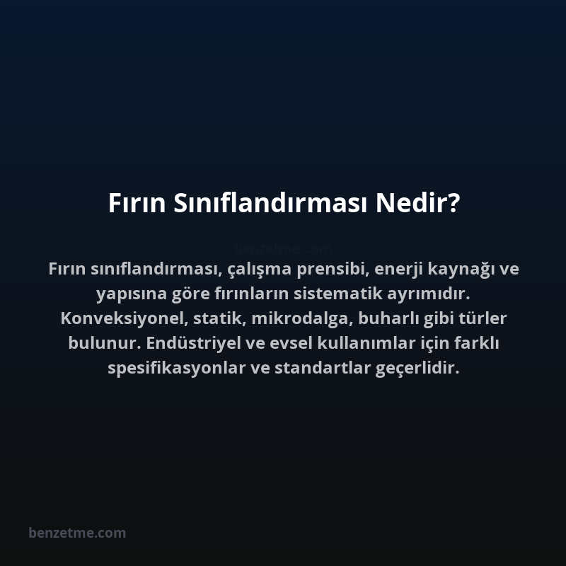 Fırın Sınıflandırması Nedir?