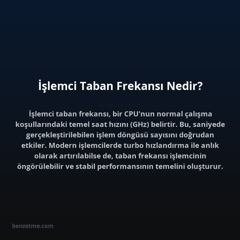 İşlemci Taban Frekansı Nedir?
