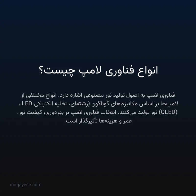 انواع فناوری لامپ چیست؟