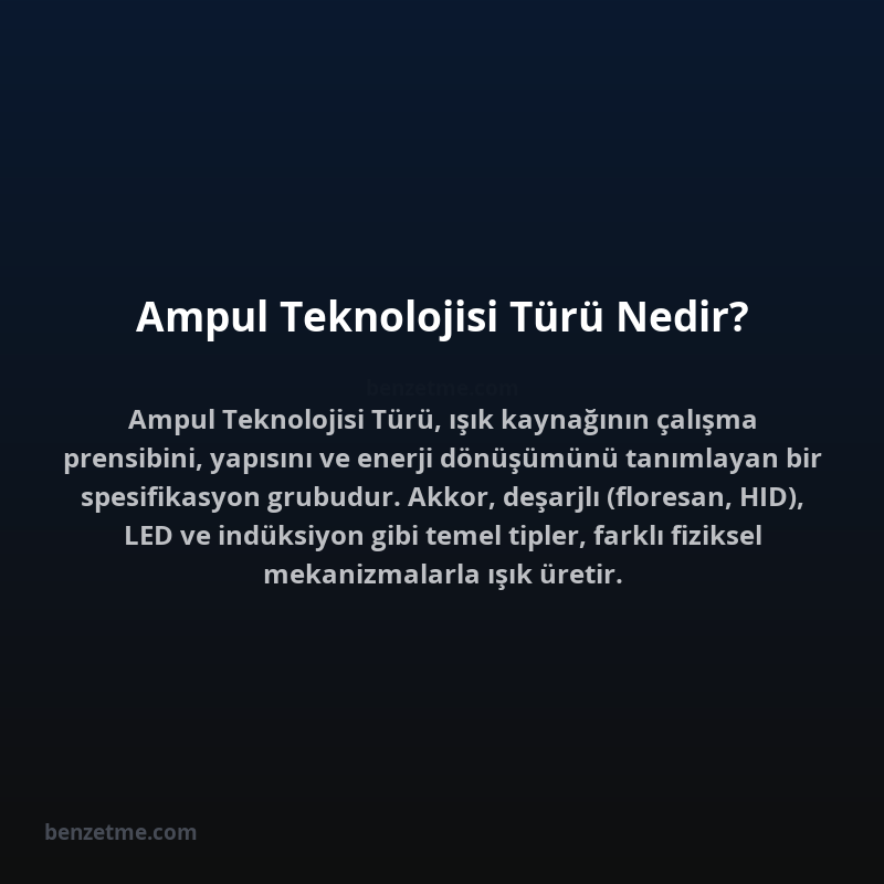 Ampul Teknolojisi Türü Nedir?