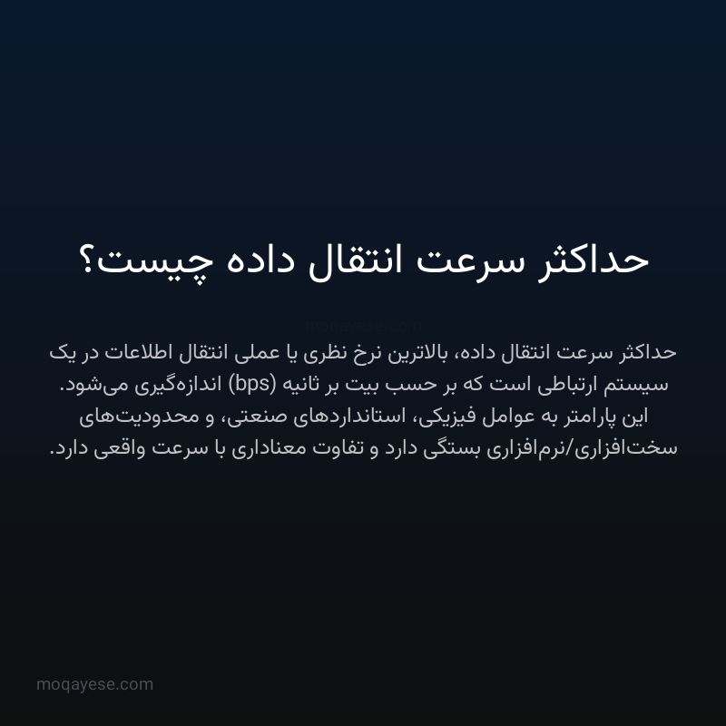 حداکثر سرعت انتقال داده چیست؟