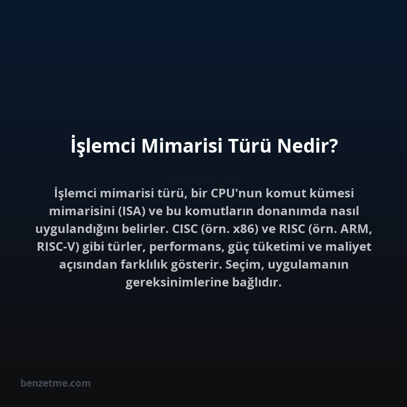 İşlemci Mimarisi Türü Nedir?