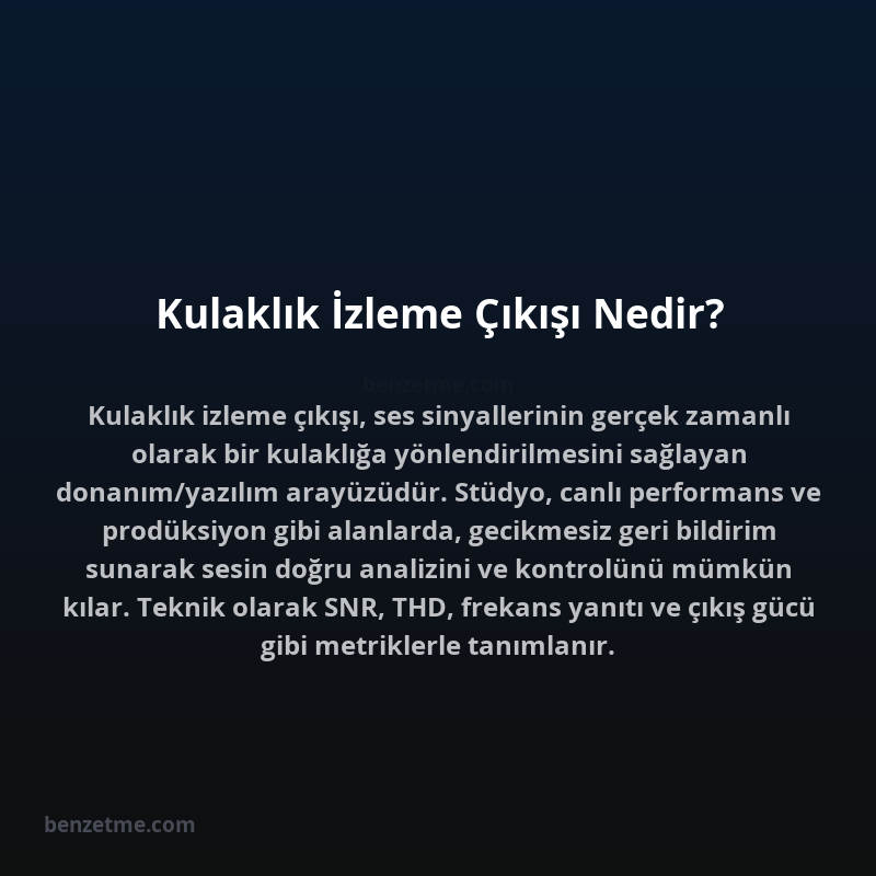 Kulaklık İzleme Çıkışı Nedir?