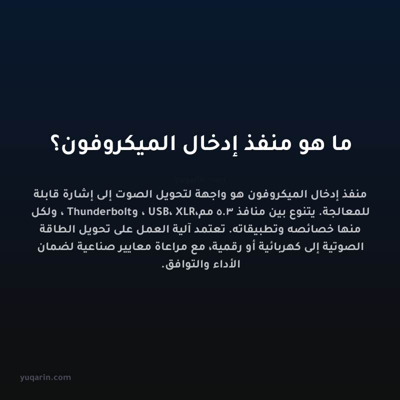 ما هو منفذ إدخال الميكروفون؟