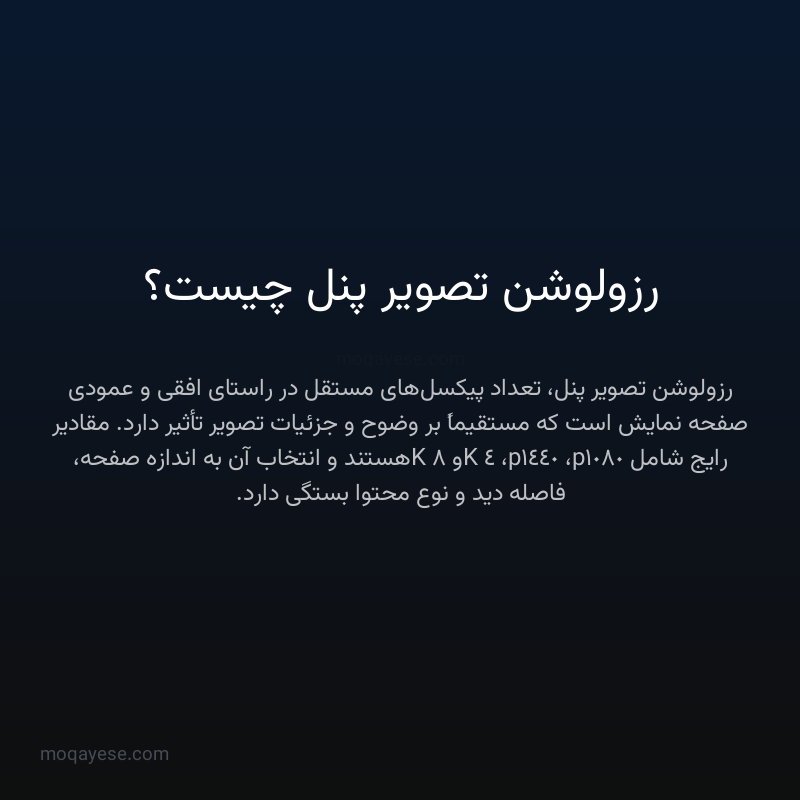 رزولوشن تصویر پنل چیست؟