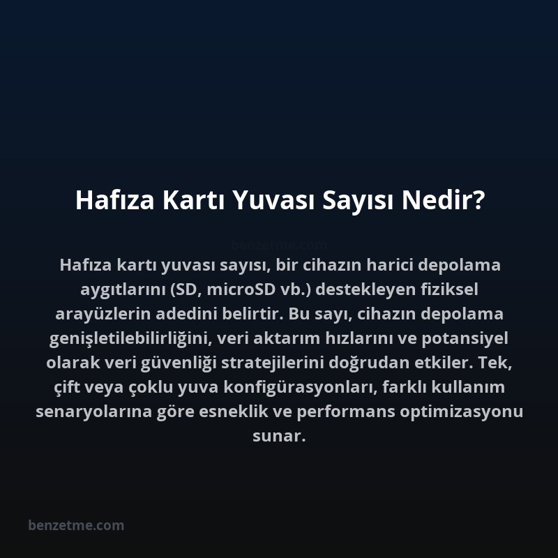 Hafıza Kartı Yuvası Sayısı Nedir?